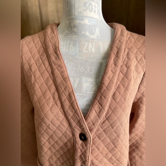 NWT Böhme Quilted Mauve Cardigan - Picture 2 of 8